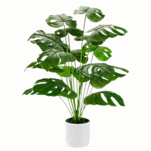 28" Artificial Monstera Potted Plant, Large Faux Indoor Outdoor Floor Plant for Living Room or Front Porch Decor