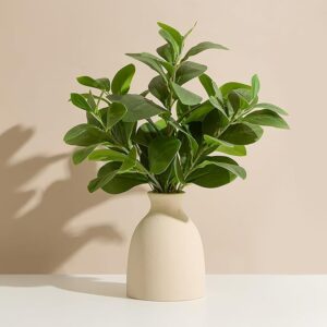 16" Artificial Eucalyptus Stems Potted Plant with Vase, Faux Greenery Desk Plant in Pot for Home, Office, or Wedding Decor