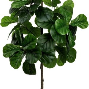 6FT Artificial Fiddle Leaf Fig Tree with White Planter, Large Faux Ficus Lyrata Floor Plant for Indoor Home or Office Decor, 1 Pack